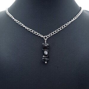 Black Jasper Chakra Gemstone Adjustable Chain Goth Necklace Handmade Jewelry